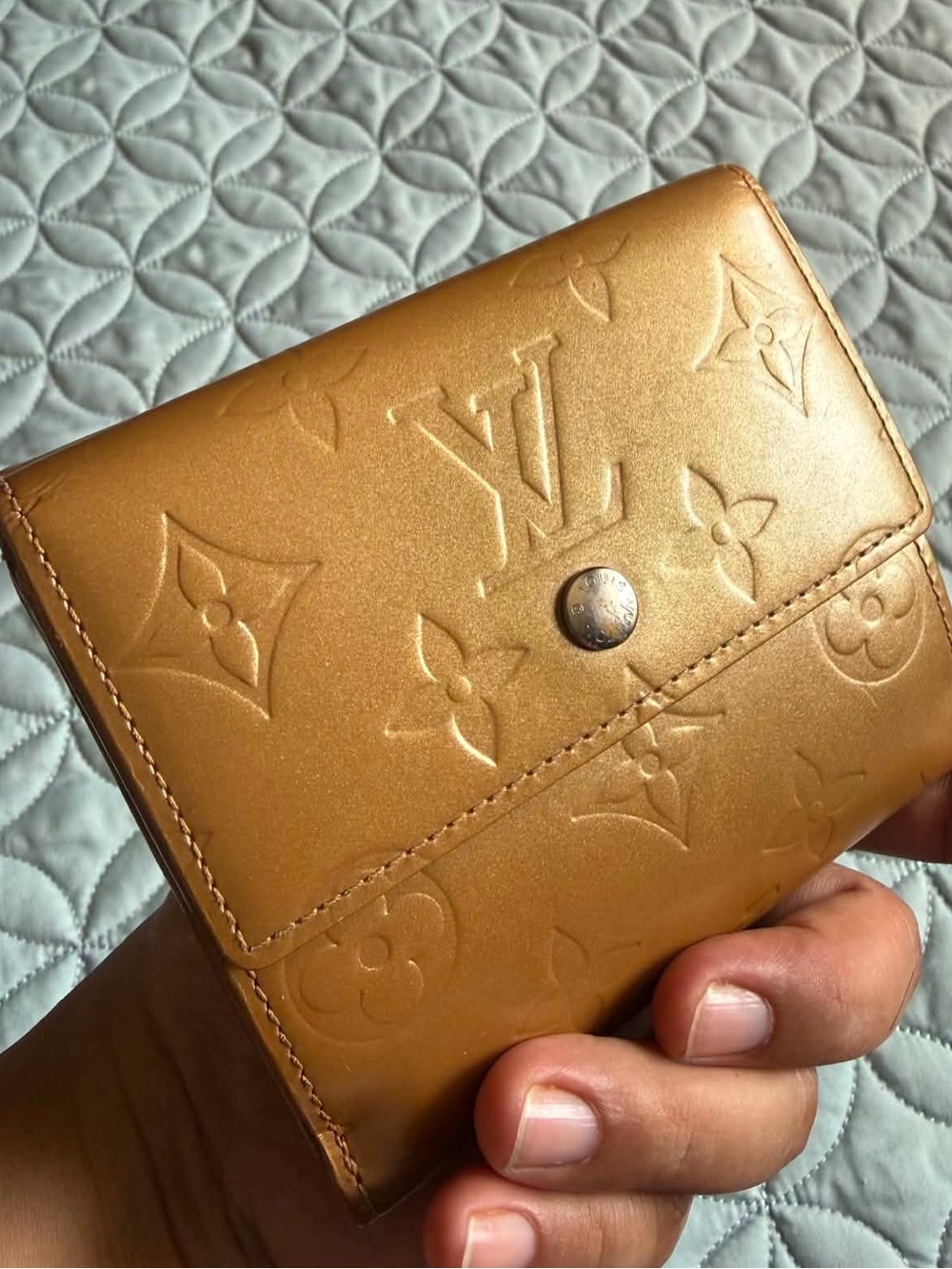 Louis Vuitton Brown Leather Snap Wallet